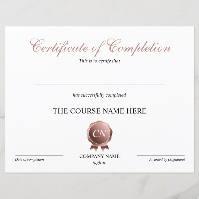 Conclusão do curso de Prêmio do certificado de con (Frente)