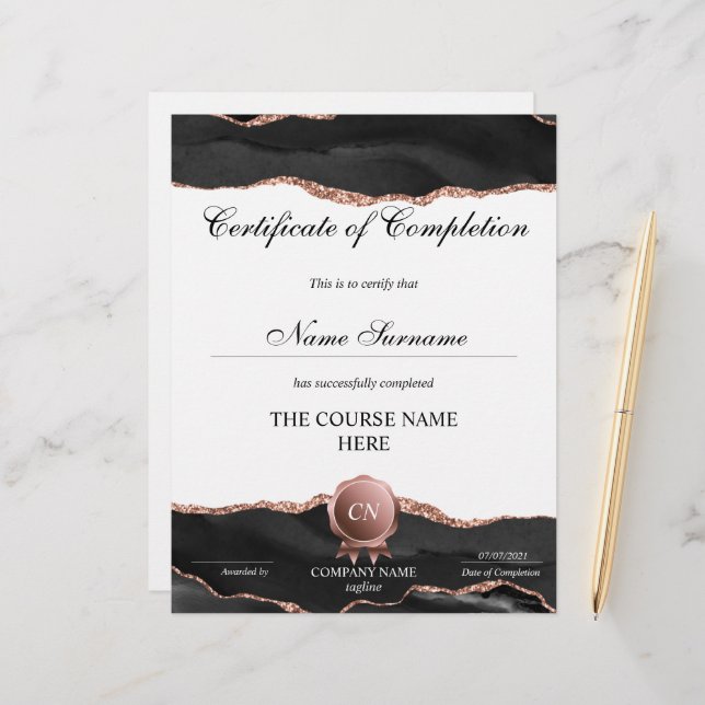 Conclusão do curso de Prêmio do certificado de con (Frente/Verso In Situ)