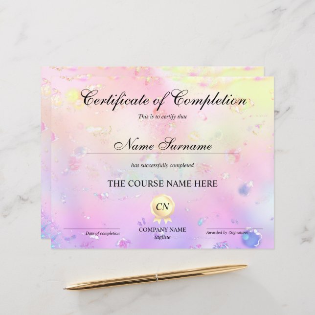 Conclusão do curso de Prêmio do certificado de con (Frente/Verso In Situ)