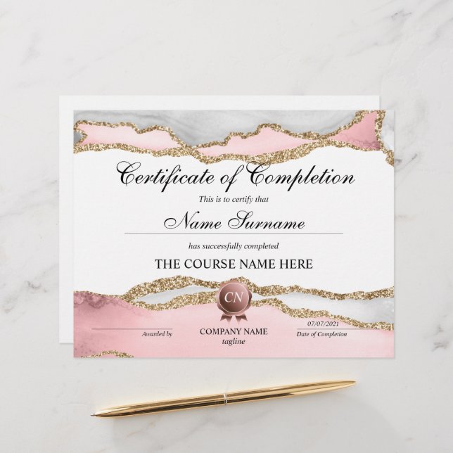 Conclusão do curso de Prêmio do certificado de con (Frente/Verso In Situ)