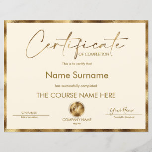 Conclusão do curso de Prêmio do certificado de con