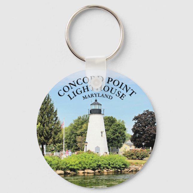 Concord Point Lighthouse, Maryland Button Chaveiro (Frente)