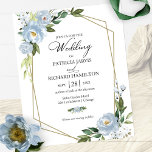 Concurso de Casamento de Orçamento Floral Azul Dus<br><div class="desc">Convites elegantes de barato geométrico de 4, 5"x5, 6". NOTA: OS envelopes NÃO ESTÃO INCLUÍDOS; os envelopes A7 correspondentes estão disponíveis para serem comprados separadamente.</div>