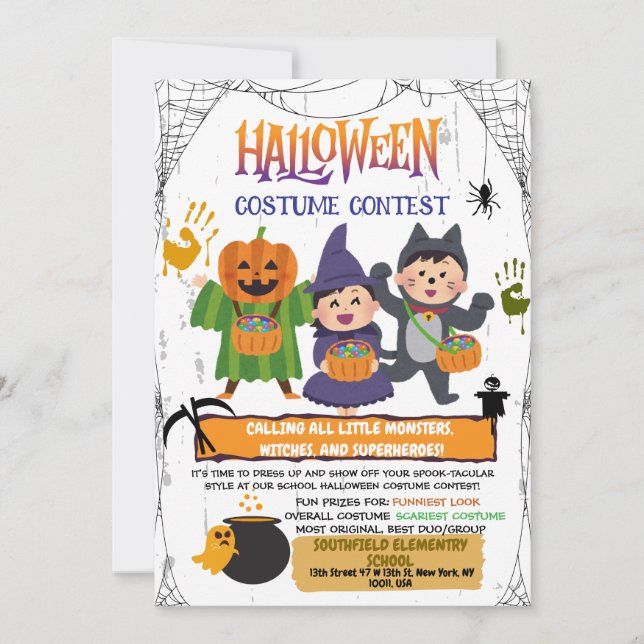 Concurso Figurino de Halloween Convite (Frente)
