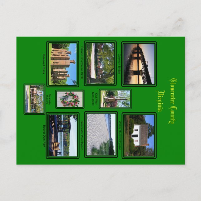 Condado de Gloucester, Virgínia - Cartões de Posto (Frente)