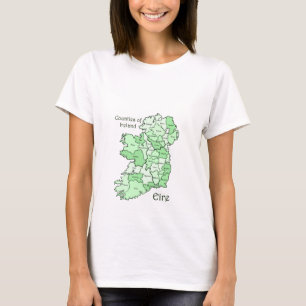 Condados de t-shirt do mapa de Ireland
