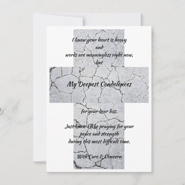 Condolências sinceras Cartão de Saudação (Frente)