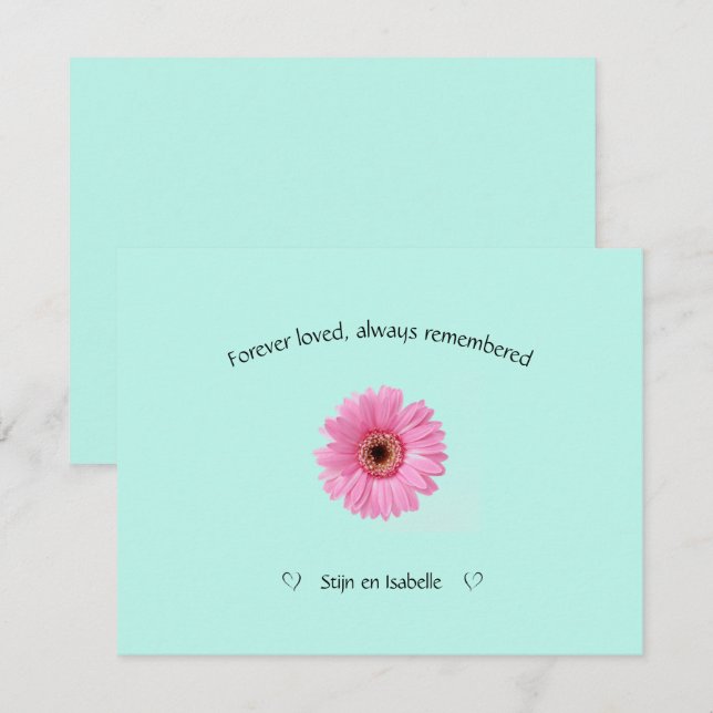 Condonleance kaart conheceu bloem (Frente/Verso)