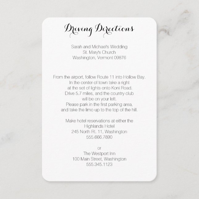 Condução de veículos Cartões de gabinete de casame (Frente)