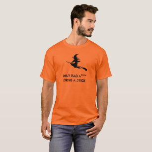 Conduza um t-shirt do Dia das Bruxas da bruxa da