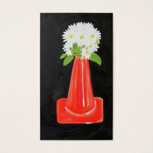 Cone e flores do tráfego
