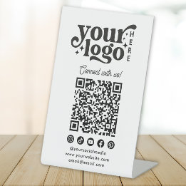Conecte-se com o código QR de mídia social branco