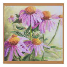 Coneflowers em canvas do falso