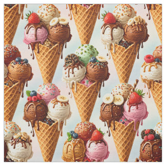 Cones de Sorvete Gourmet Tecido Sem Costura
