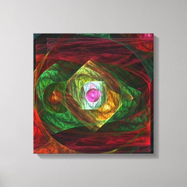 Conexões Dinâmicas Impressão Abstrato Quad Canvas (Frente)