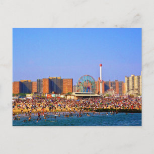 Coney Island Beach - Cartão postal NYC