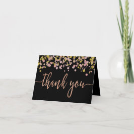 Confete Brilho Rosa Dourado Agradecimento Casament