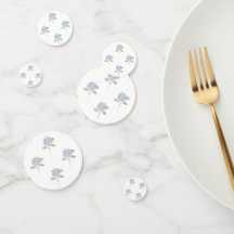 Confete de Mesa de Hortênsia em Aquarela Azul