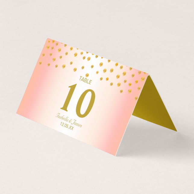 Confete Dourado em Preto e Rosa Dourado Casamento (Frente)