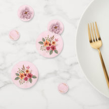 Confetes de Mesa de Flor Rosa para um Toque de Ele