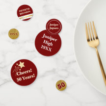 Confetes de Mesa para Reunião de Turma de 50 Anos