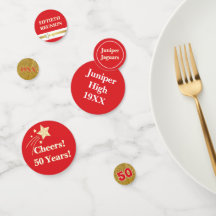 Confetes de Mesa para Reunião de Turma de 50 Anos