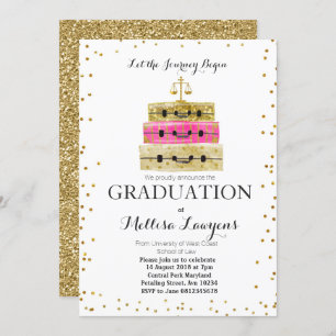 Confetes do ouro do rosa do convite da festa de