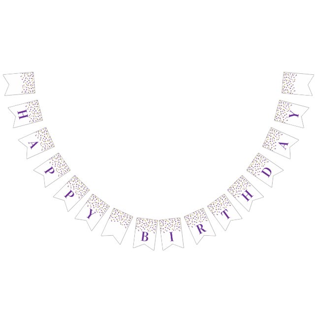 Confetes Dourados roxos da bandeira do feliz (Todos)