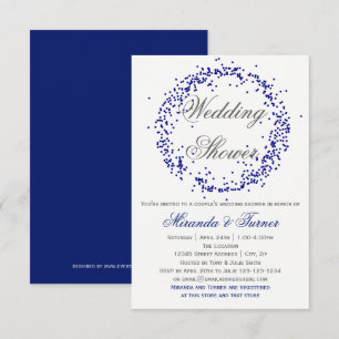 Confetti Azul - Convite para Chá de casamento 3X5