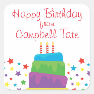 Confetti Birthday Cake Personalizado Adesivos