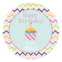 Confetti Chevron - Autocolantes de Aniversário Per
