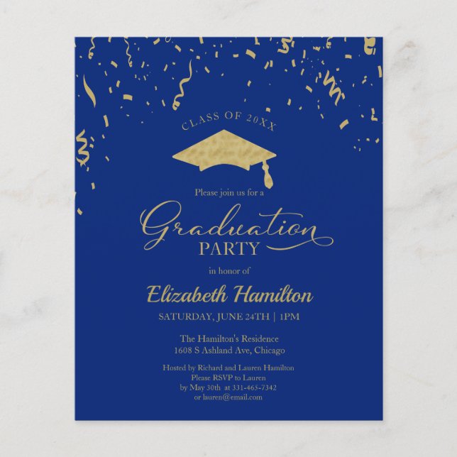 Confetti de Parte de Formando de Convite Orçamentá (Frente)