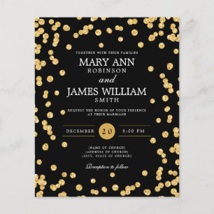 Confetti Dourado Confetti Black Invite de Casament