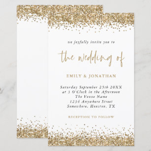 Confetti Dourado Confetti Convite para Casamento d