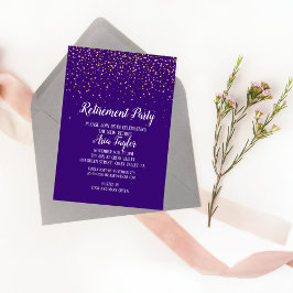 Confetti Dourado no Convite à Reforma Roxo