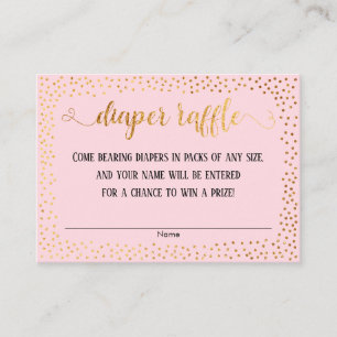 Confetti e Script Dourados em Cartões Raffle de Fr
