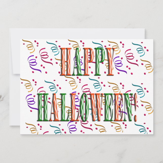 Confetti & Halloween Festival Texto Convite (Frente)