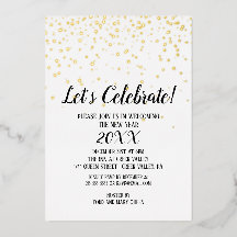 Confetti Moderno Minimalista Dourado de Ano Novo