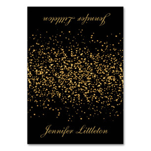 Confetti Preto e Dourado Cartões