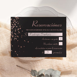 Confetti Quinceanera - Cartão das Reservas Espanho