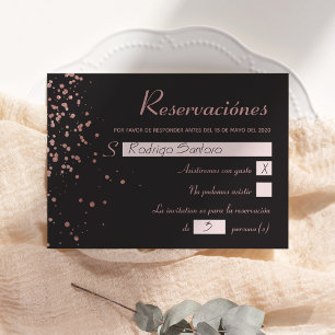 Confetti Quinceanera - Cartão das Reservas Espanho