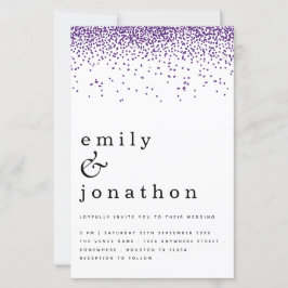 Confetti Roxo do Orçamento Convite para Casamento