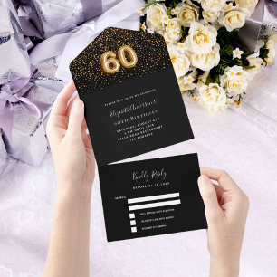 confetti rsvp de ouro preto de 60 anos