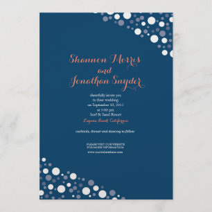 Confetti Weding Marinho de Convite & Branco