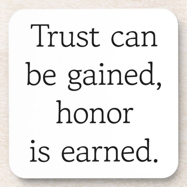 Confiança e honestidade na Porta copos plástica do (Frente)