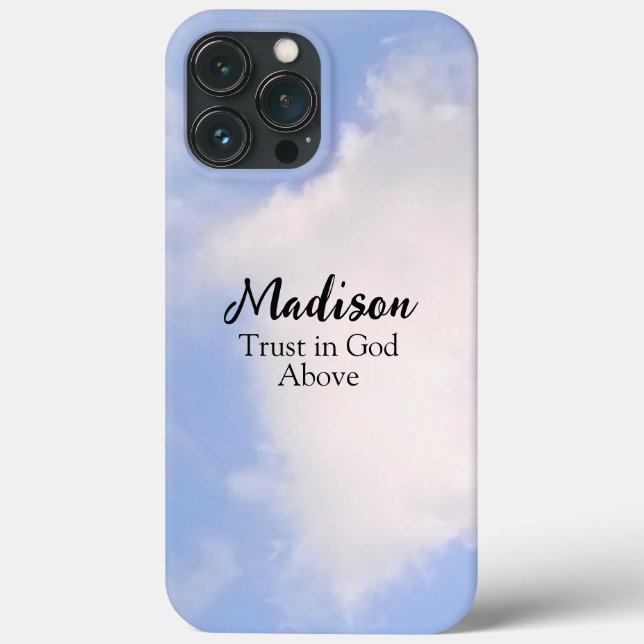 Confiança em Deus Blue Sky Nome personalizado Insp (Verso)