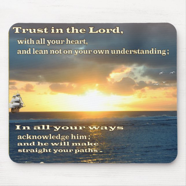 Confiança no Lord proverbs 3:5-6 Mousepad (Frente)