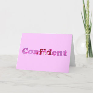 Confiante com flores cor-de-rosa saudando cartões