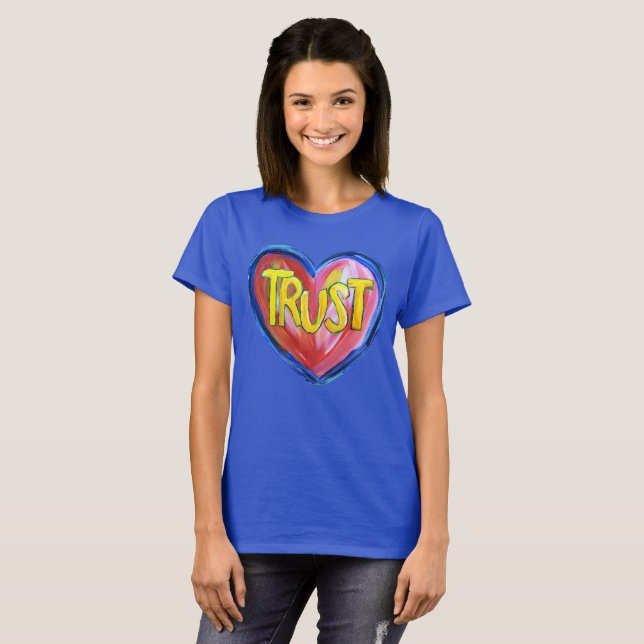 Confiar em Camisas Personalizadas de Arte do Coraç (Frente Completa)