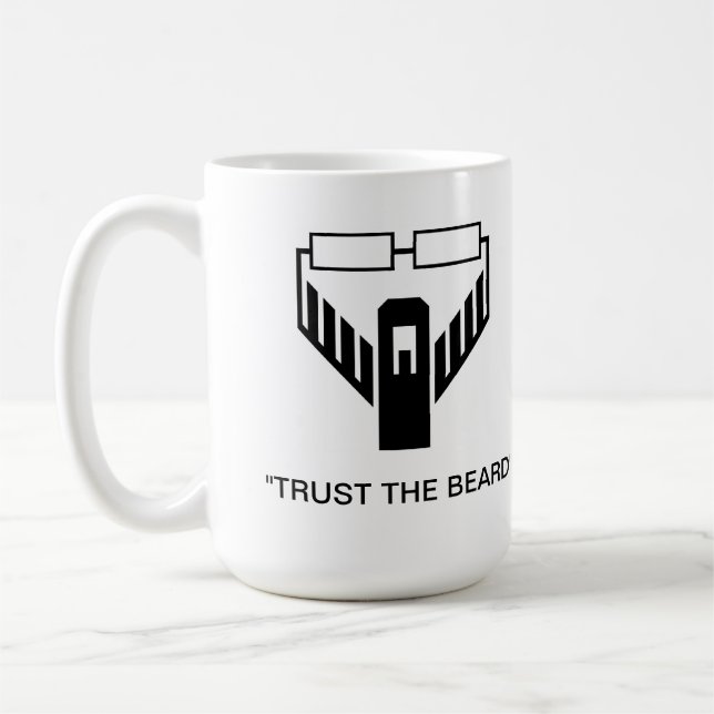 "Confie caneca do logotipo da barba" (Esquerda)